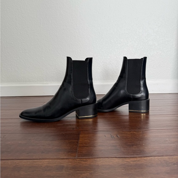ZARA FLAT ANKLE BOOTS WITH HEEL DETAIL BLACK - Picture 10 of 12